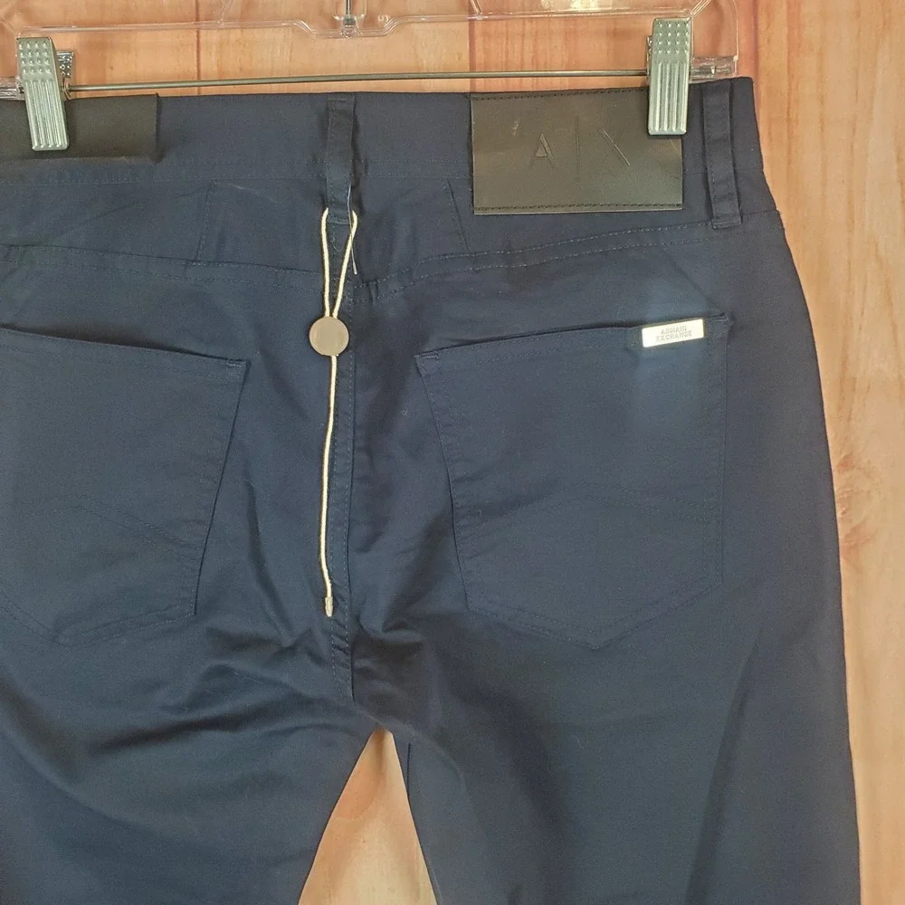 Armani Exchange Jeans Sz 29 R Navy Cotton Stretch 5 Pocket Slim Fit Classic